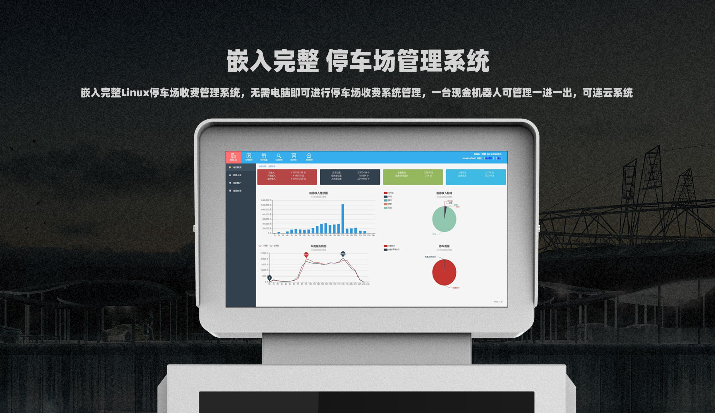 湖南長沙無人值守停車場收費系統現金機器人- 嵌入完整的停車場收費系統