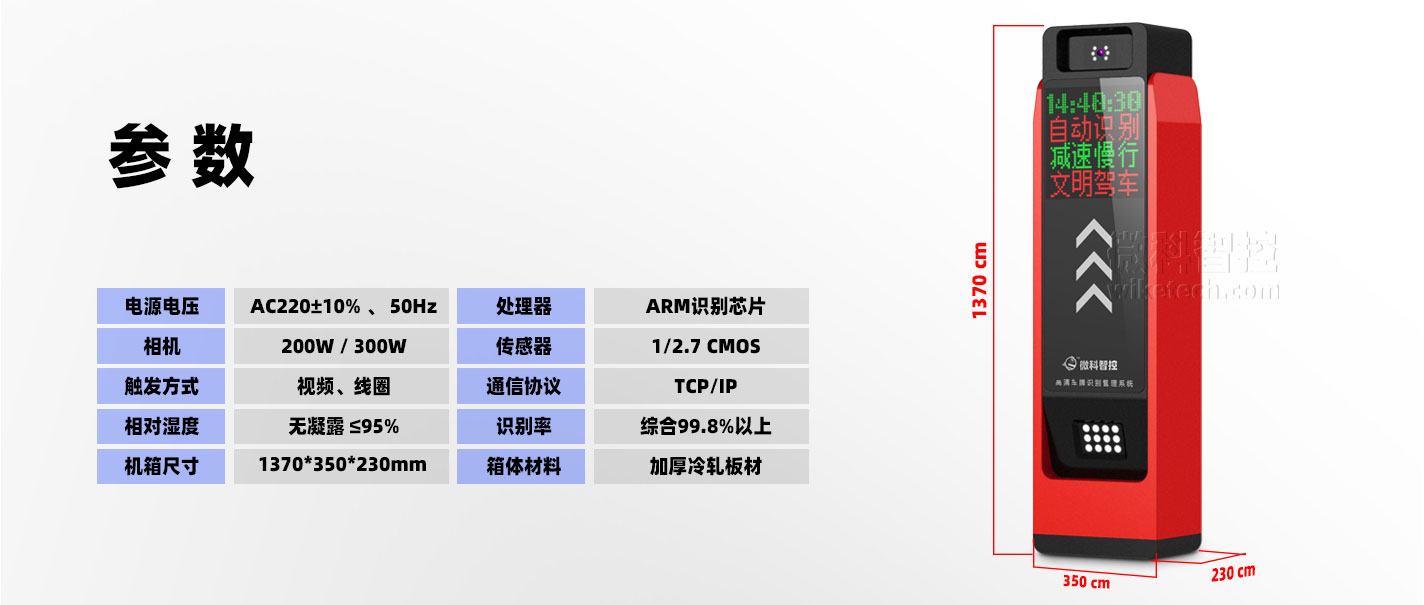 鴻系列車牌識別系統 參數